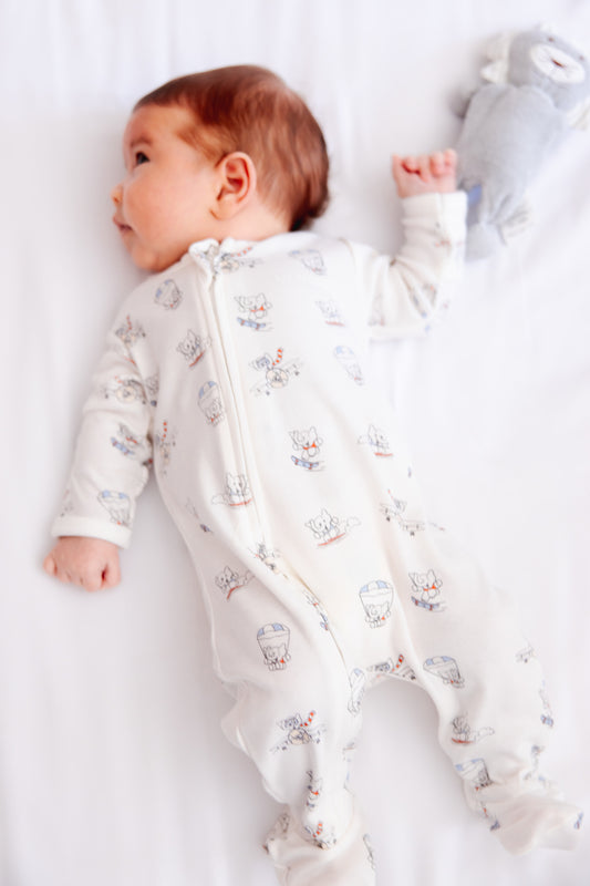 Certified Organic Cotton Zipper Footie-Feeling Light Like an Elephant