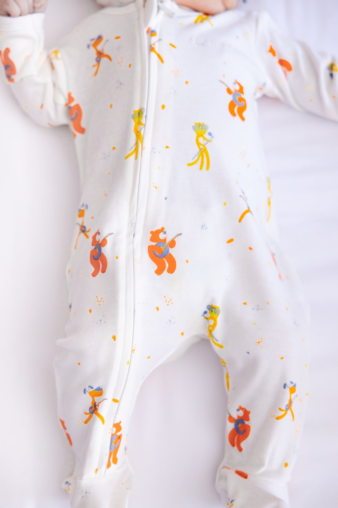 Organic Zipper Footie-Dance with Me (Beanie is Sold Separately)
