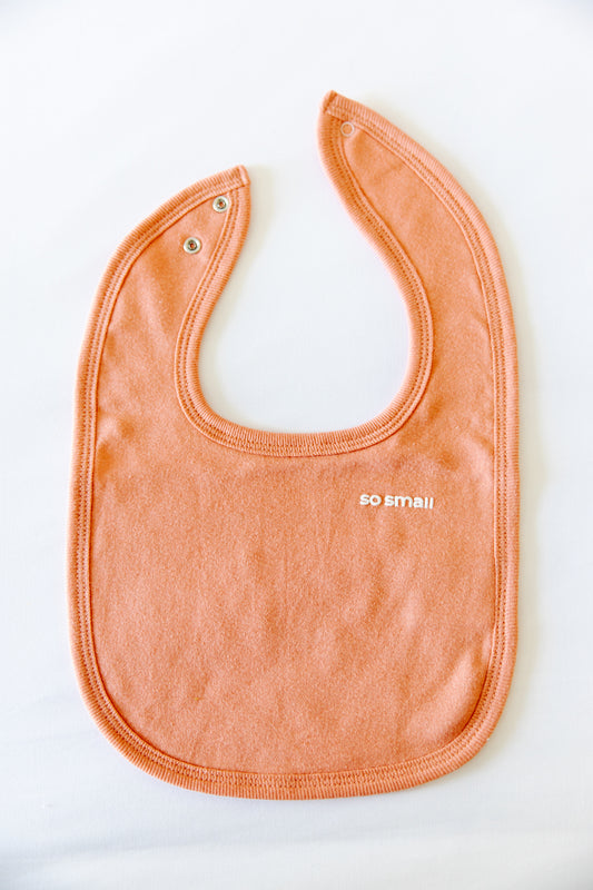 Certified Organic Terry Lined Bib- Peach & Cream